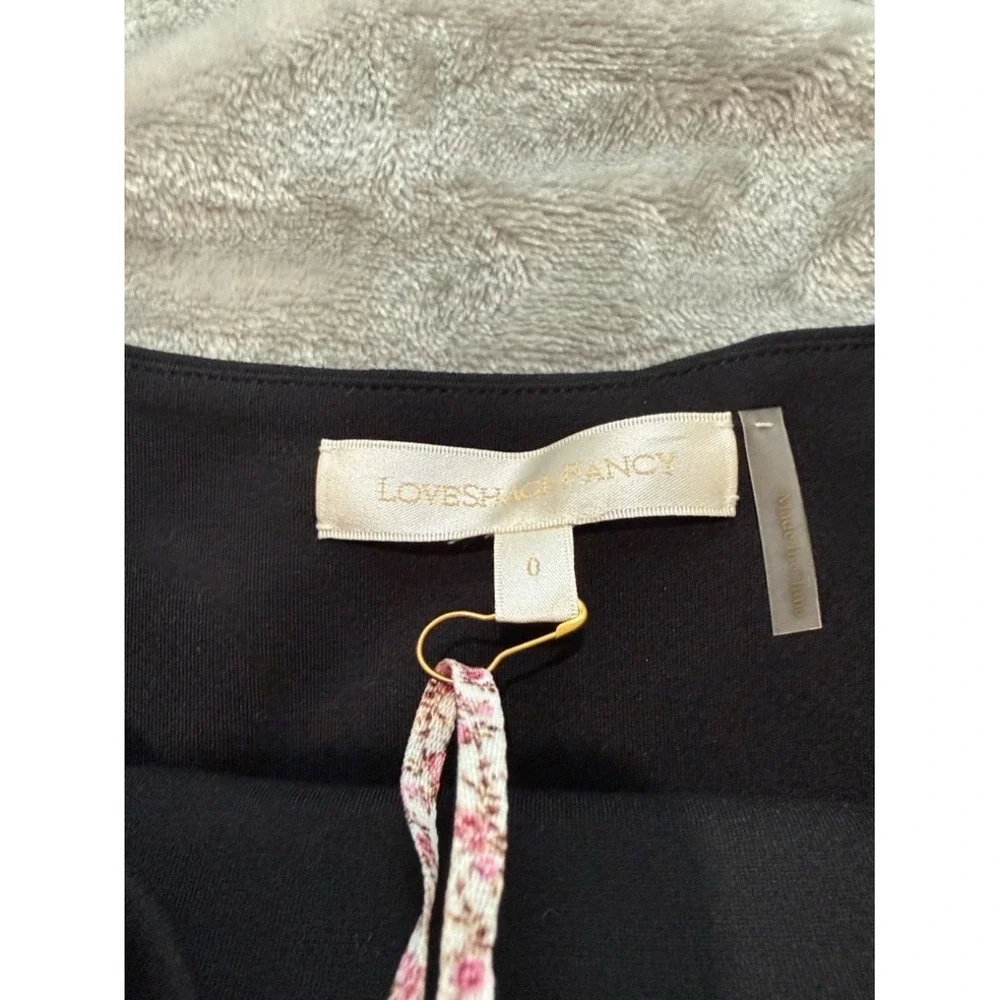LoveShackFancy Black Floral Tiered Rose Mini Skirt - Picture 5 of 6